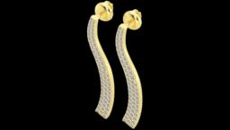 Curve Dangling Diamond Earrings 14k 0.90ctw