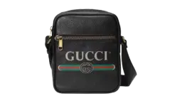 Print Messenger Bag Vintage Logo Black