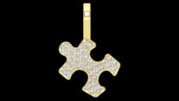 Puzzle Piece Diamond Pendant 14k