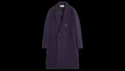 Double-Breasted Wool Coat - Purple