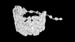 Mesmera Wide Bracelet Mixed cuts - White, Rhodium