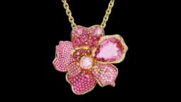Florere Pendant And Brooch - Pink, Gold