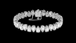 Millenia Tennis bracelet Pear cut - White, Rhodium