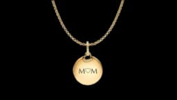 Engravable Round Tag Dangle Charm Necklace Set