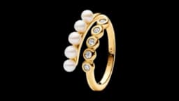 Freshwater Pearls Stone Ring - 14k Gold 