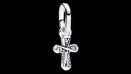 ME Sparkling Cross Mini Dangle Charm - Sterling Silver