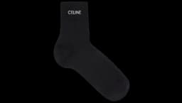 Celine Logo Socks In Cotton - Black