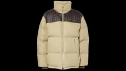 Intrecciato Leather-Trimmed Down Jacket - Travertine