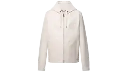 Leather Mix Hooded Blouson - Almond Milk