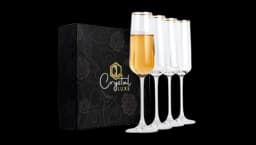 Set of 4 Champagne Flutes with Elegant Gold Rim