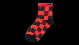 Half Crew Plaid Socks - Racing Red/Black