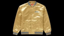 Satin Varsity Jacket - Gold