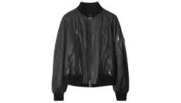 Leather Bomber Jacket - Black