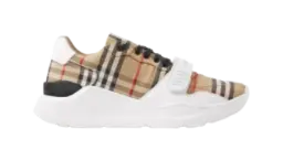 Check, Suede and Leather Sneakers - Archive Beige