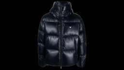 Logo Embroidered Hooded Padded Jacket - Black