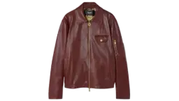 Leather Blouson Jacket - Brown