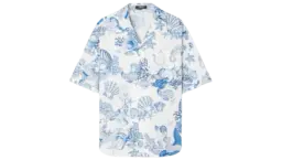 Coral Theatre Cotton Shirt - White/Blue