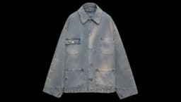 Distressed Effect Jacket - Light Blue