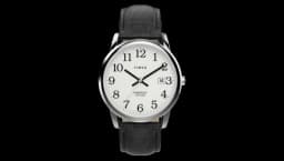 Easy Reader 35mm Leather Strap - Black/Silver-Tone