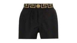 Greca Border Swim Shorts - Black