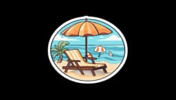Summer Vacation Beach Umbrella Sticker