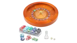 Wooden Roulette Wheel, Сhips, Balls Set