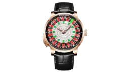 Roulette Wheel Dial Watch - Rhinestones Black