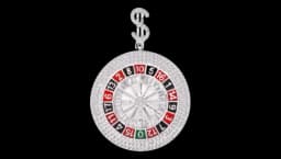 Casino Roulette Clear - 925 Sterling Sivler, CZ