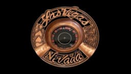 Vintage 80s Las Vegas Metal Roulette Wheel Ashtray 