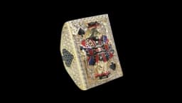 King Spades BlackJack Ring - 10K Yellow Gold, CZ