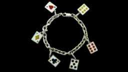 BlackJack Charm Bracelet - 18k White Gold, Enamel