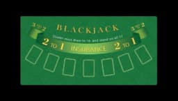 Blackjack Table Non-Slip Rubber Poker Mat - Green