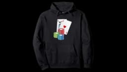 Blackjack Print Pullover Hoodie - Black