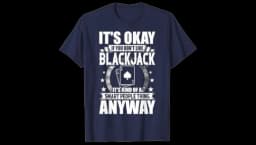 Blackjack Print T-Shirt - Blue