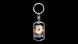 BlackJack Keychain Dog Tag Stainless Steel