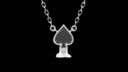 Spade Playing Card Symbol Pendant 14k Solid Gold 0.30ctw