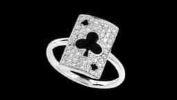 Club Playing Card Diamond Ring 14k Solid Gold 0.50ctw