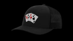 Cap Hat Embroidered Poker Cards - Black
