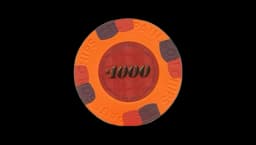 Orange Tophat and Cane Poker Chip