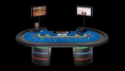 Vegas Baccarat Table With 2 Screens - Black