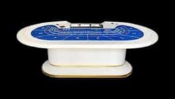 Baccarat Table With Screen - Feather White