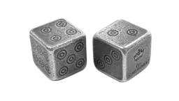 2 Dice Cubes In Viking Design - 999 Silver