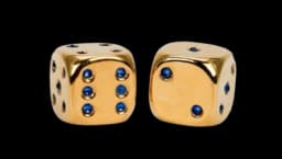 Gold Dice 24K Gold With Crystals