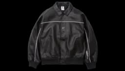Leather Varsity Jacket - Black