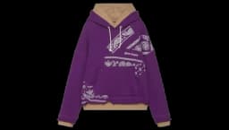 Bandana Print Hoodie - Light Grey