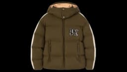 Monogram Down Hooded Jacket - Olive Green