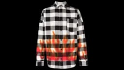 Flames Flannel Overshirt - White Black