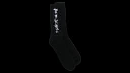Intarsia Knit Logo Socks - Black/White