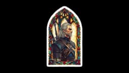 Stained Glass Geralt Sticker