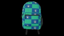 CIA Flag Checker Print Backpack - Green/Blue